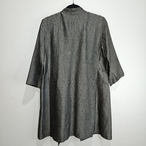 EILEEN FISHER Silk Duster Topper Gray Women's Lightweight Jacket Cardigan $498 - Picture 9 of 12